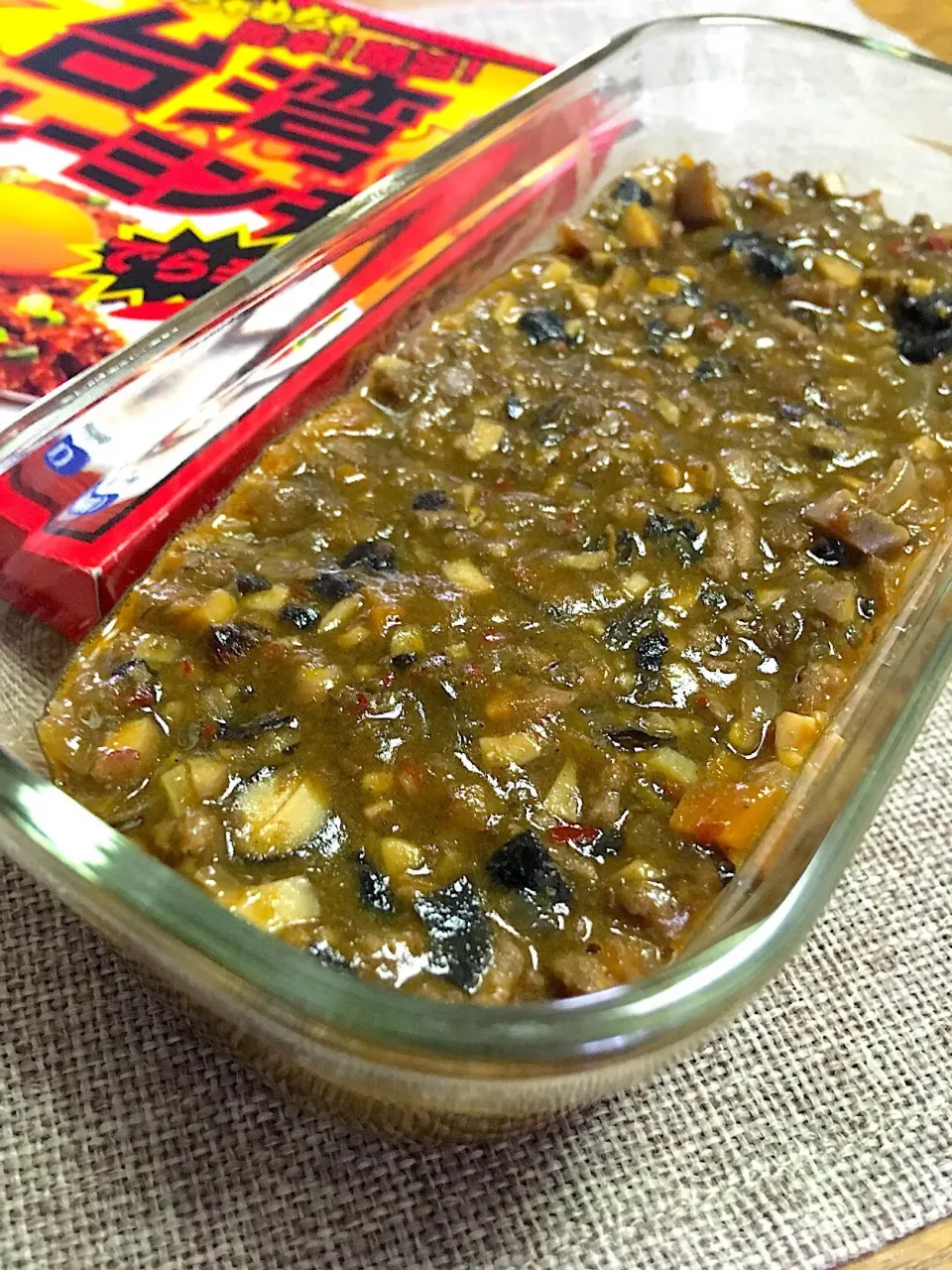 台湾カレーミンチ×黒豆のレンチン水煮
 #思いつき料理  #簡単料理|morimi32さん