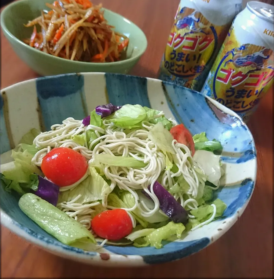 ｼﾞｪﾉﾍﾞｰｾﾞ豆腐そうめんｻﾗﾀﾞ|まりおさん