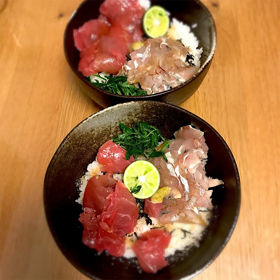 マグロとアジの丼|みゆきさん