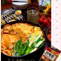 Snapdishの料理写真:シロカちょい鍋で「韓国旨辛海鮮ちゃんぽん」맛짬뽕