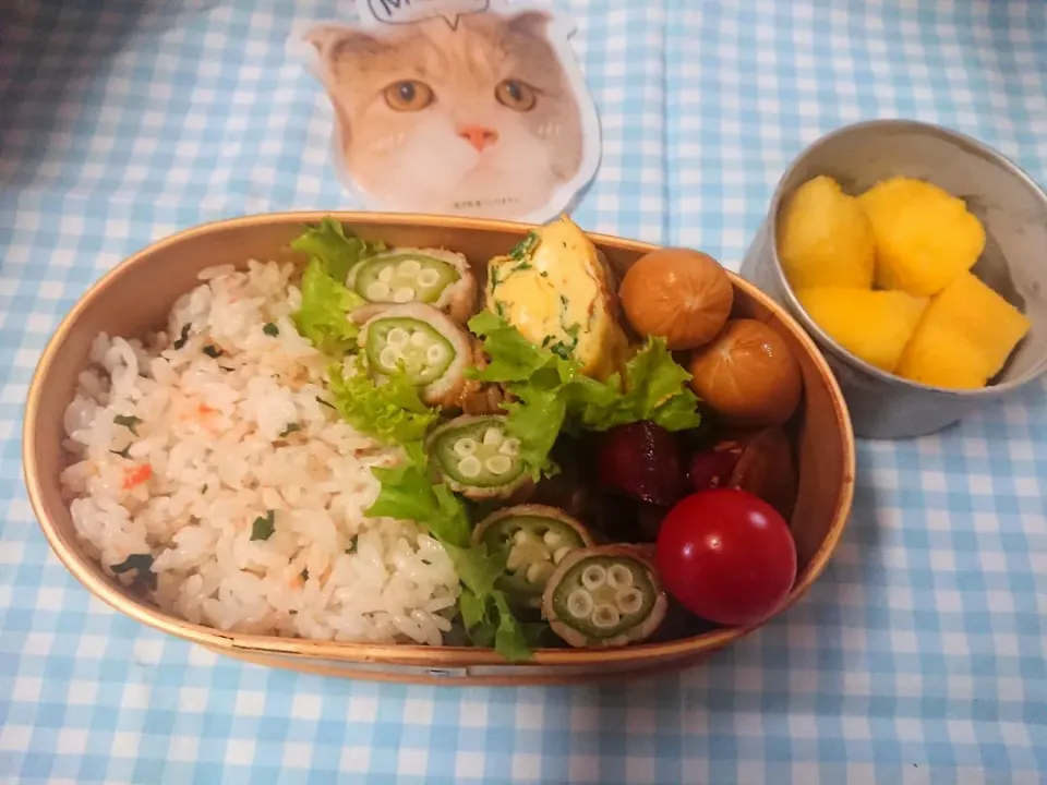 Snapdishの料理写真:❁❀ オクラの豚肉巻き弁当 ❀❁

なんと１８センチもの長さのオクラでした✩.*˚
切ってしまったら、もったいなかったな～という気持ちになりました～(*´ω`*)|クロ母さんさん