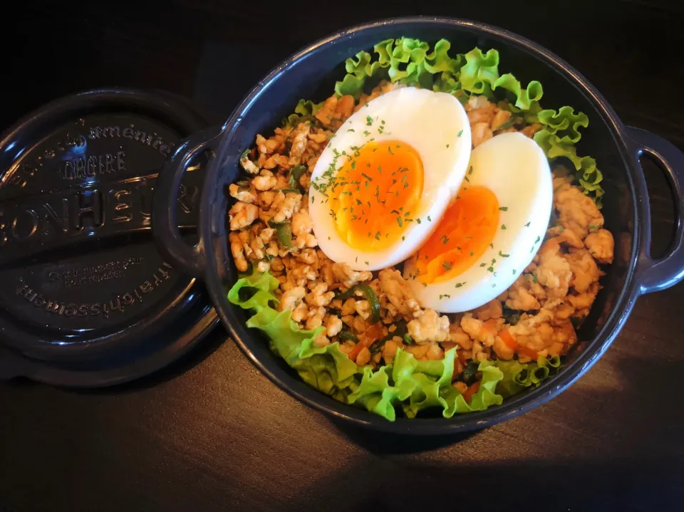 鶏ひき肉の焼肉のタレお弁当|Yさん