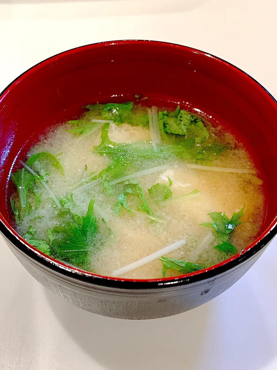 油揚げと水菜の味噌汁|さっちんさん