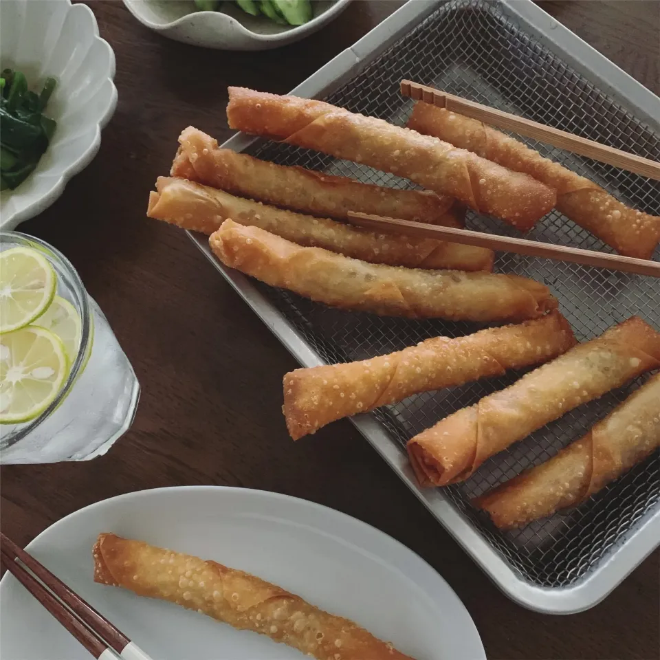 Snapdishの料理写真:麻紀子さんの料理 チャーシューとネギの春巻|kayoさん