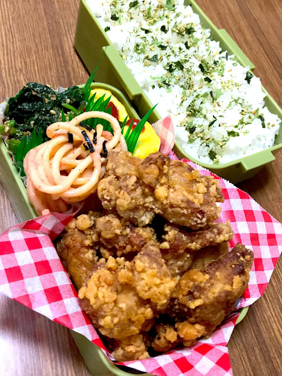 高１男子弁当♡鶏のから揚げ|utaさん