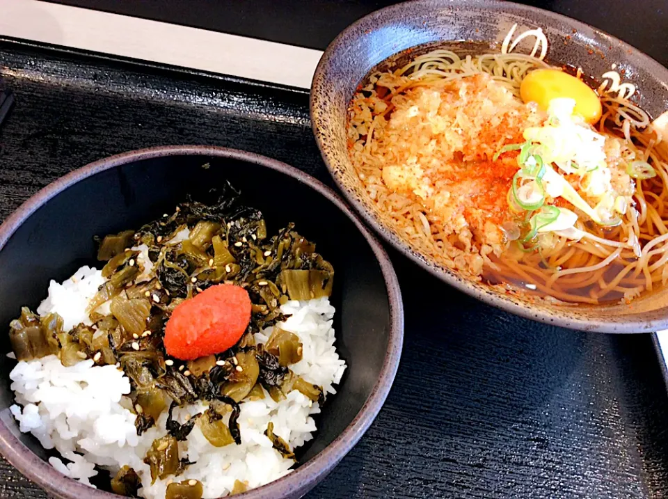 茹でた太郎さんの高菜明太子ご飯🍚美味しいしい😋|アライさんさん