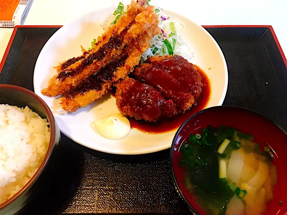 メンチカツ＆エビフライ定食|キリくんさん