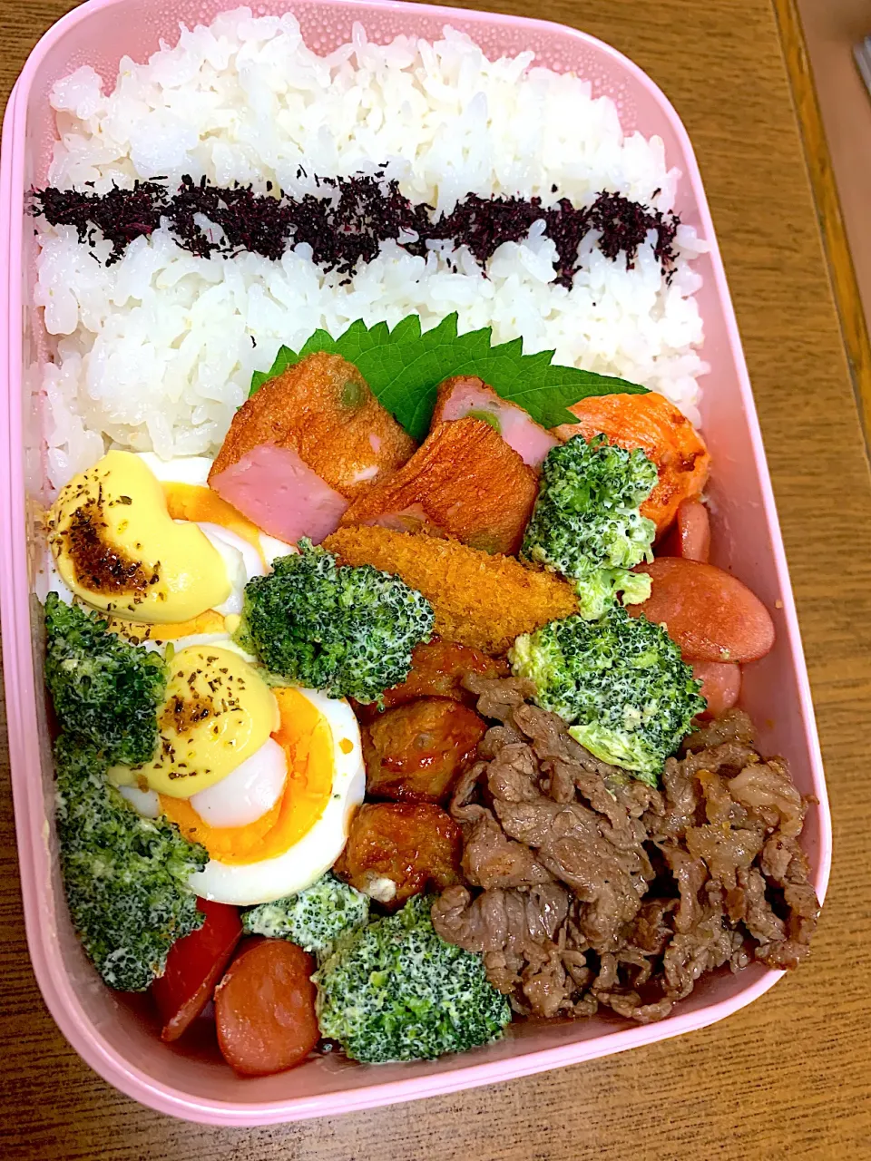 Snapdishの料理写真:今日のお弁当  変わり映えのしないいつもの盛り付け  好き嫌いがあると困るな〜|Akemi Alexandruさん