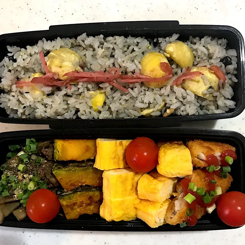 栗ご飯のダンナ様お弁当〜🤗|てるみさん