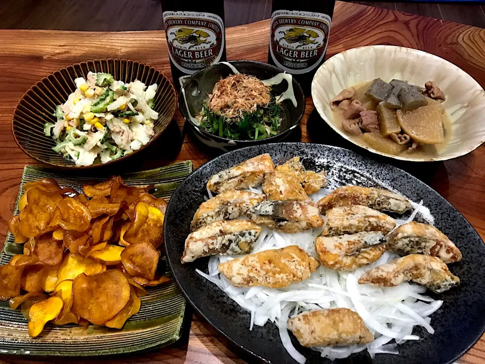 Snapdishの料理写真:2019.9.21 鯖の竜田揚げ🍻🍻🍻|ゆみずさん