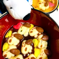 Snapdishの料理写真:スヌーピー白玉ぜんざい|kuroさん