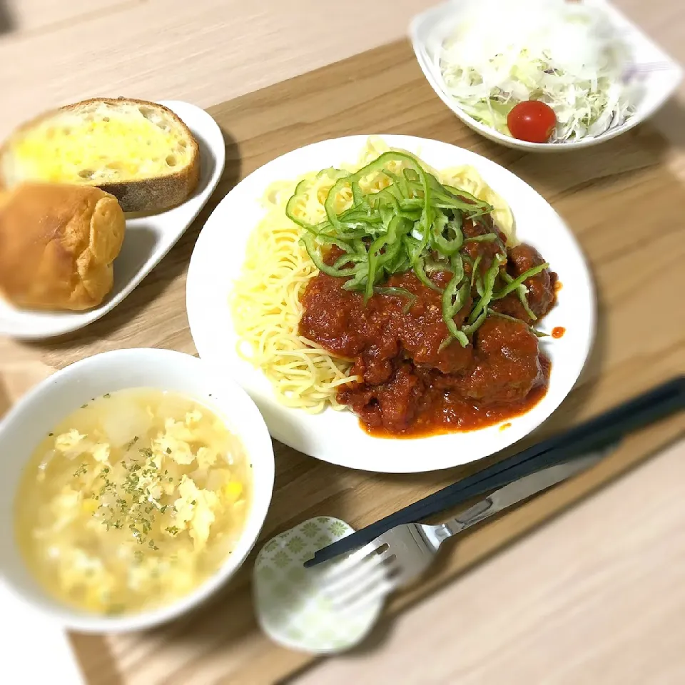 Snapdishの料理写真:ゴロリンハンバーグの
パスタランチプレート♪♪|砂糖味屋キッチンさん