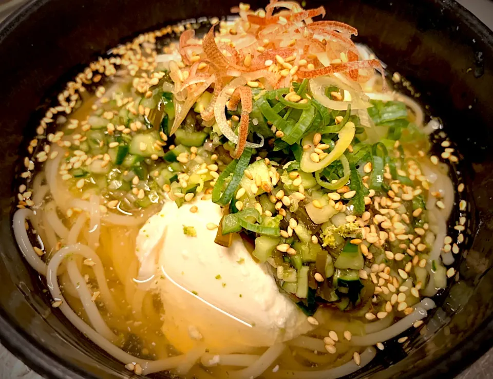 めかぶとみょうがのダシやっこそうめん|半田手延べそうめんの店 阿波や壱兆さん