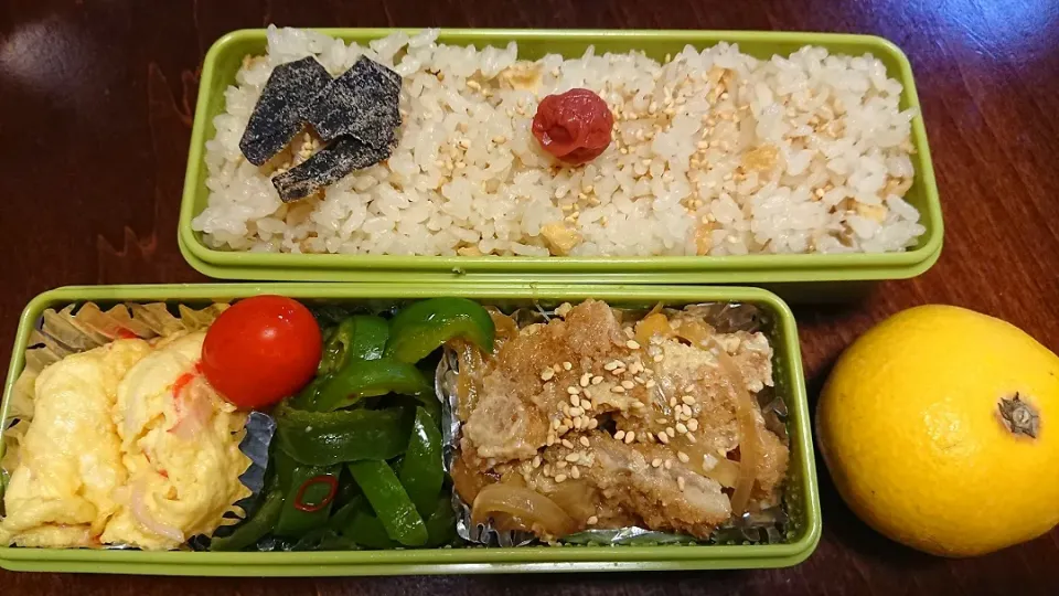 新生姜ご飯とカツ頭弁当|りょーさん