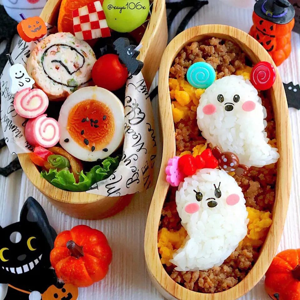 そぼろご飯でハロウィン弁当|あーたんさん