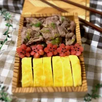 Snapdishの料理写真:ねぎ塩焼豚肉弁当|サリーさん