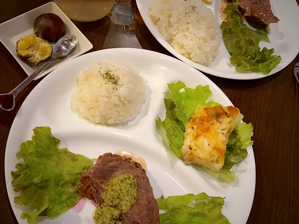 牛ほほ肉煮バジルソースがけ　　ポテトとチーズの重ね焼き|ch＊K*∀o(^^*)♪さん