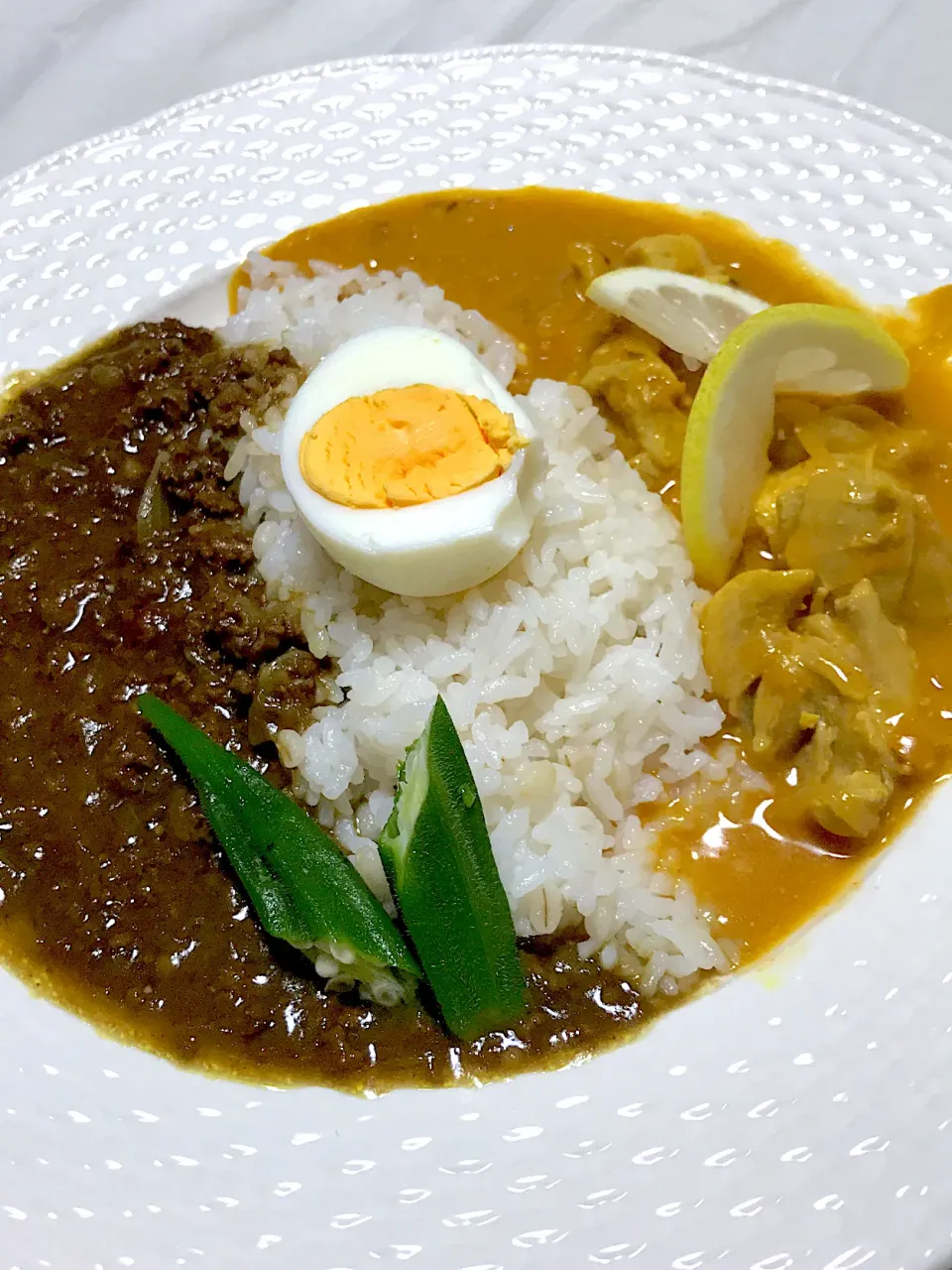 キーマカレーとレモンチキンカレー|まさよしさん