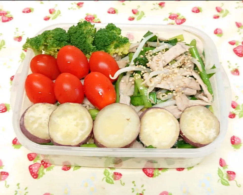 豚韮もやしの中華炒めのっけ弁当❤️|みちゅあしさん