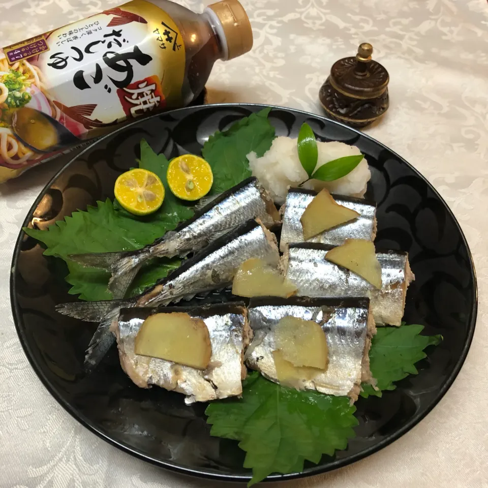 Snapdishの料理写真:秋刀魚の生姜焼あごだしつゆ煮|henryさん