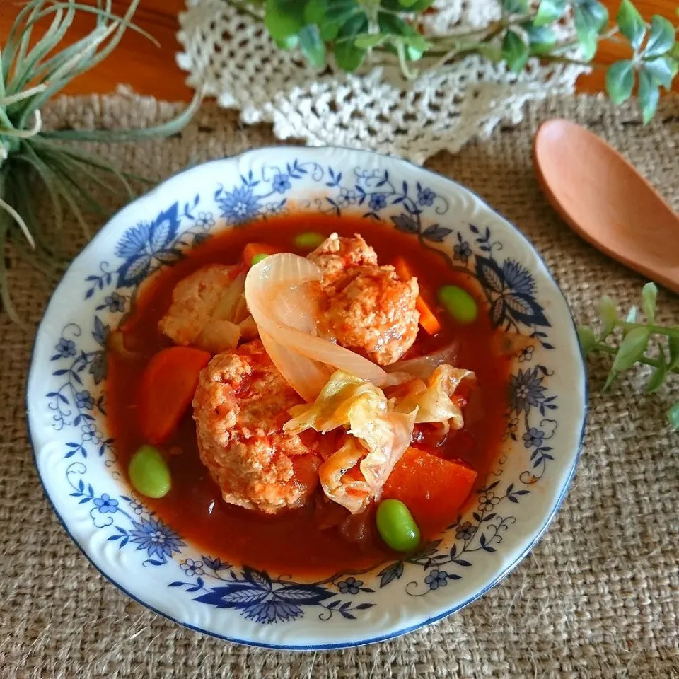 Snapdishの料理写真:～＊キャベツと鶏だんごのトマト煮＊～|とまと🍅さん