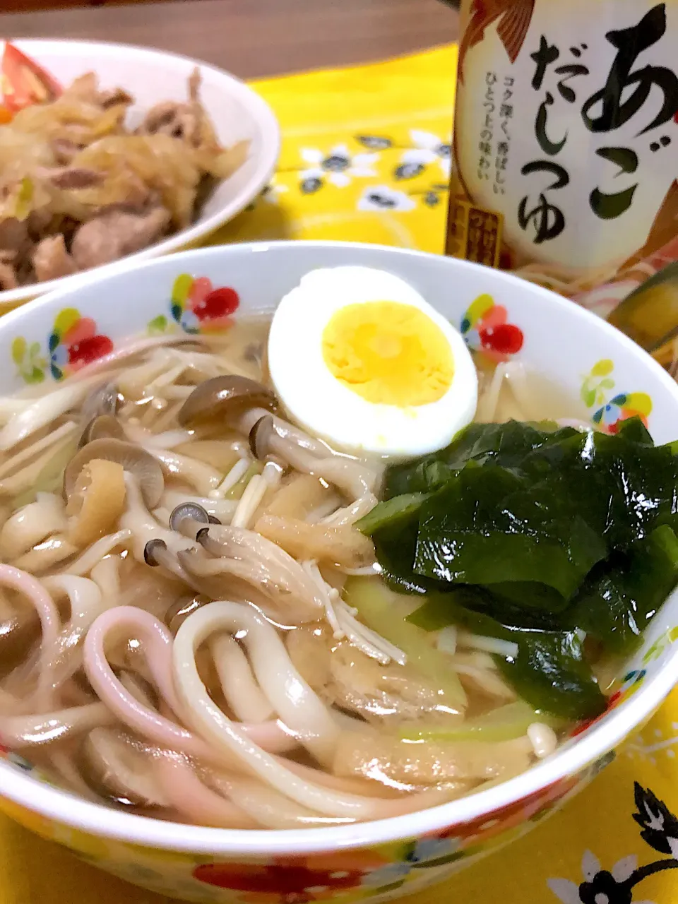 🌸紅白麺できのこたっぷりあごだしめーん❣️🌸|kikiさん