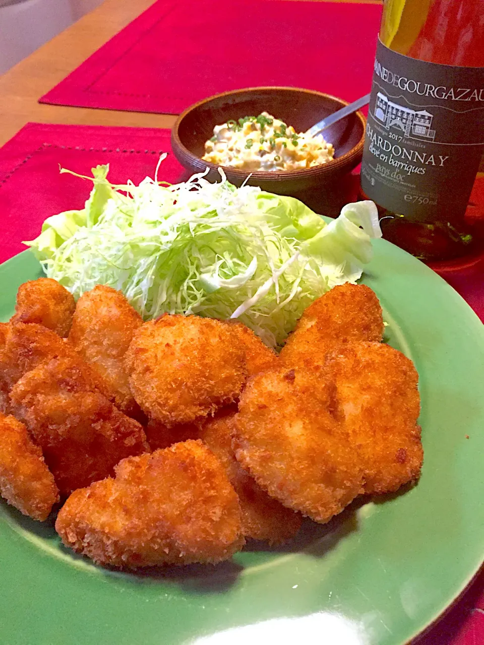 Snapdishの料理写真:チキンカツ🐔和風タルタル添え🍀|おかちさん