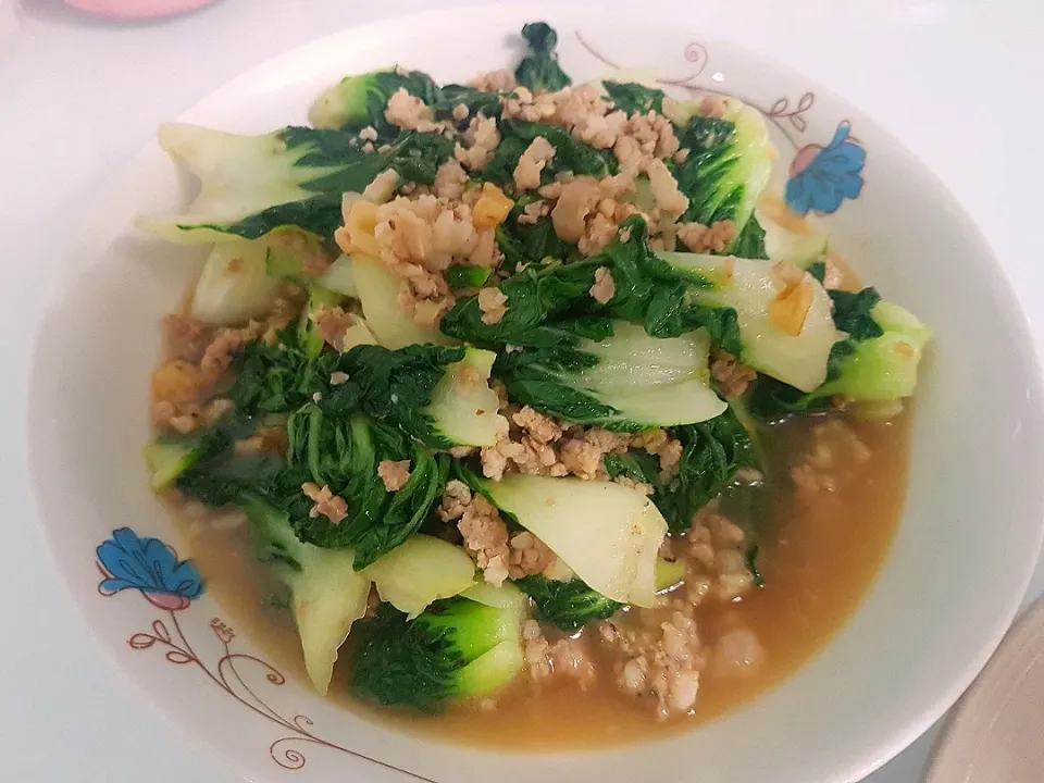 奶白 with minced pork belly garlic black pepper and chilli padi 😋😍|🌷lynnlicious🌷さん