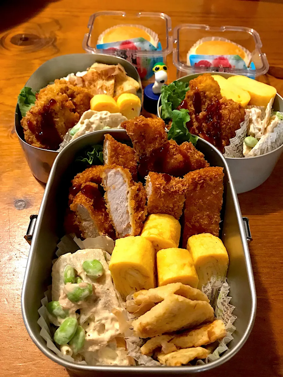 今日の男子女子弁当🍱トンカツ弁当|サダさん