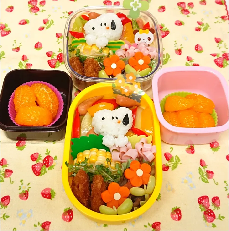 和風パスタにスヌーピーおにぎり弁当❤️
パスタにパプリカ乗せすぎてパプリカ残されてた💦今度からは しっかりパスタと絡めておこう🎵|みちゅあしさん