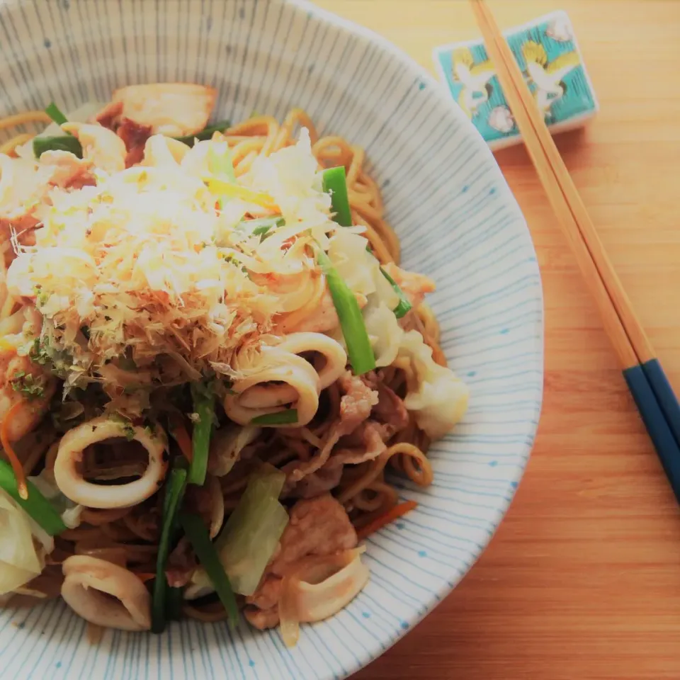 豪華焼きそば。#料理研究家指宿さゆり|【公式】料理研究家　指宿さゆり≫ｽﾀｼﾞｵ（ｽﾀｯﾌ運営）さん