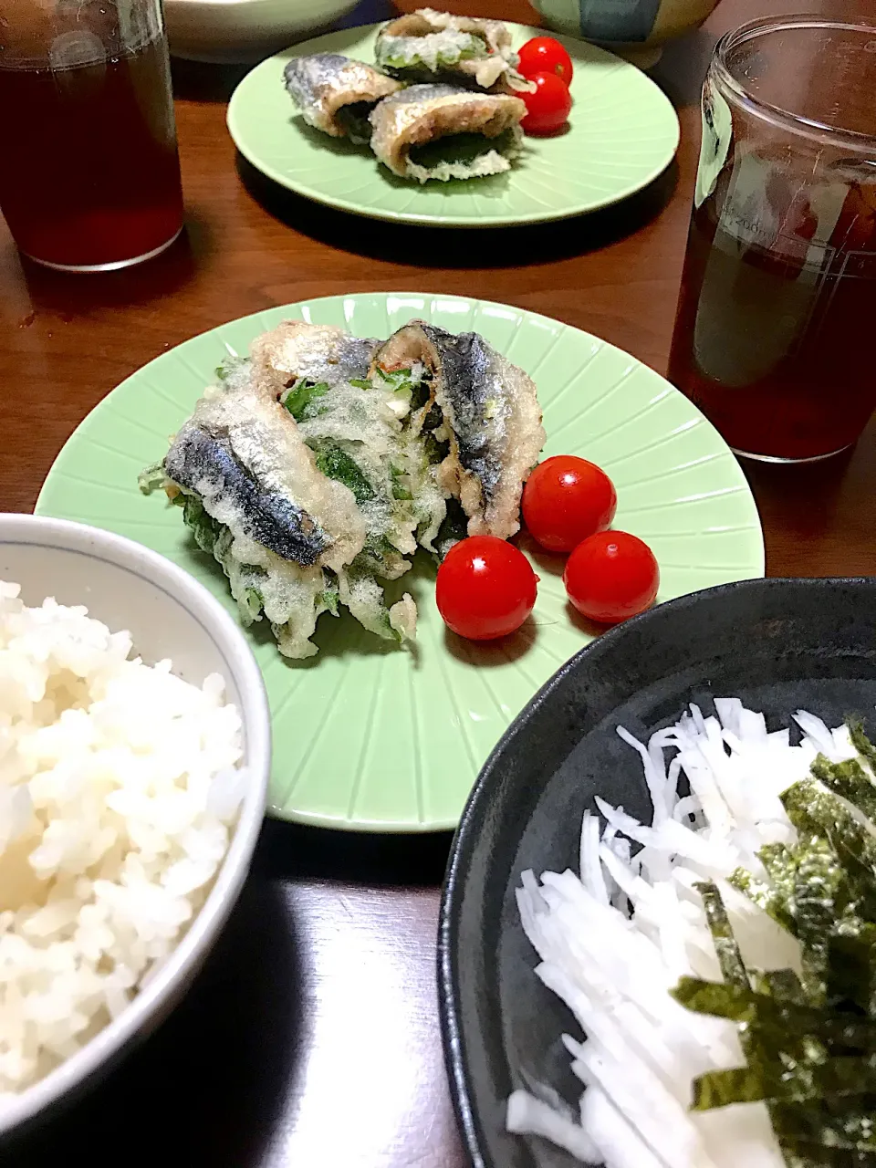 Snapdishの料理写真:鰯の梅しそ天ぷら|ふくながさん