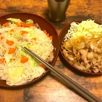 Snapdishの料理写真:素麺の塩焼きそば
豚の生姜焼き|ズボラさん