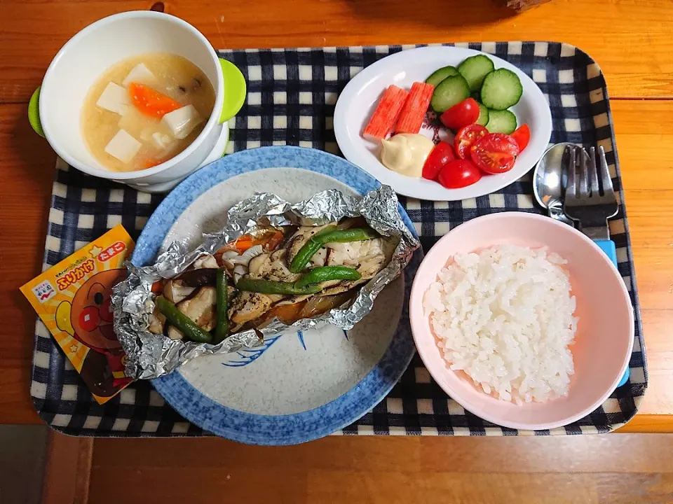 ある日の幼児食　ささみのホイル焼き定食|なおさん