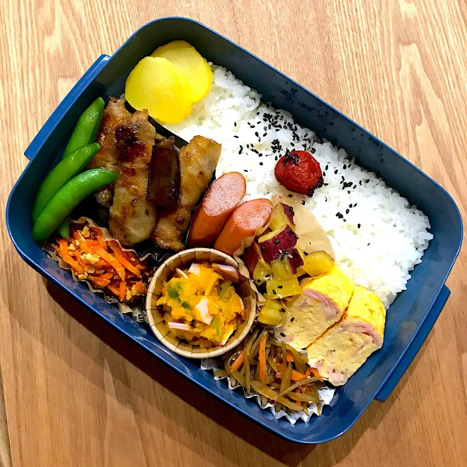 Snapdishの料理写真:茄子の豚巻き弁当🍱|ちぃさん