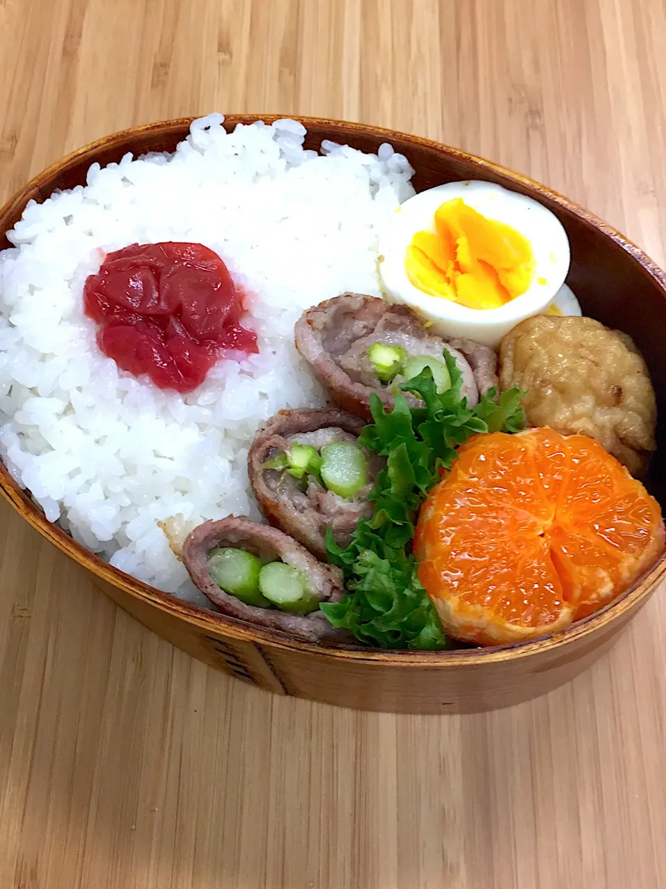 アスパラの肉巻き弁当。|田中心さん