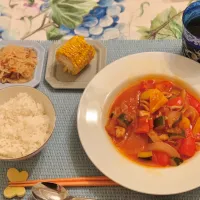 夏野菜のラタトゥイユ
切り干し大根
バター醤油コーン|maiさん