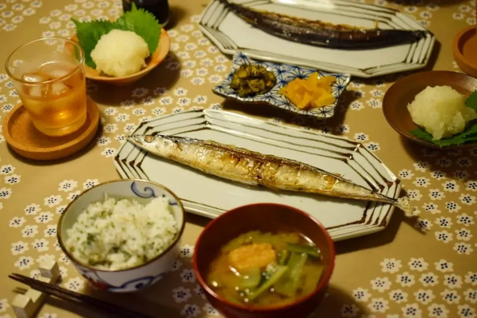 Snapdishの料理写真:サンマの焼き魚定食|うにんぱすさん