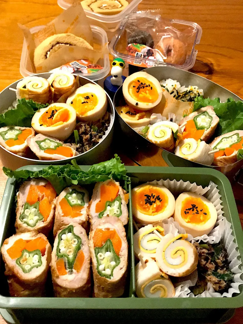 今日の男子女子弁当🍱豚肉のオクラ巻き弁当😊|サダさん