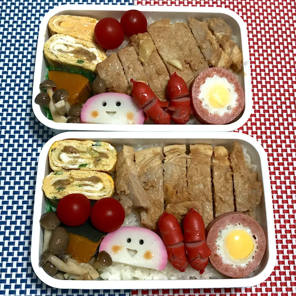 Snapdishの料理写真:2019年10月3日　ムスコ＆オレ弁当♪|クッキングおやぢさん