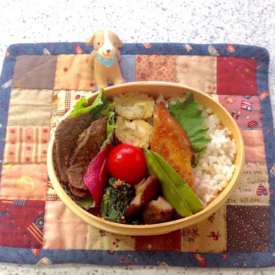 Snapdishの料理写真:今日のお弁当😊 #わっぱ弁当  #夫弁当  #地味弁当|naonaomimichanさん