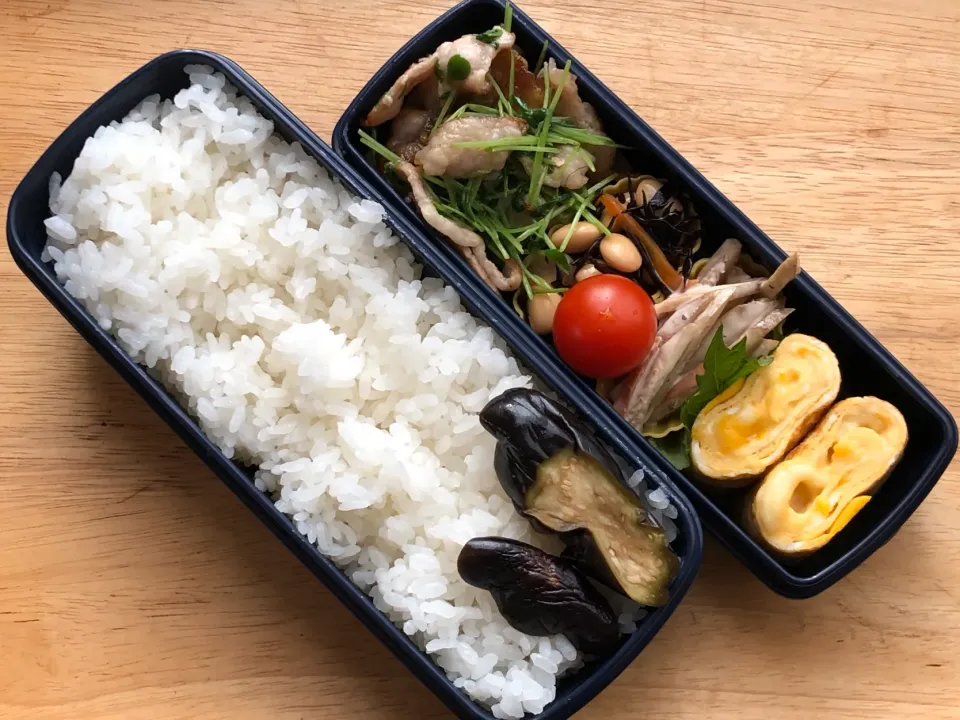 豚と豆苗の中華炒め 弁当|弁当 備忘録さん