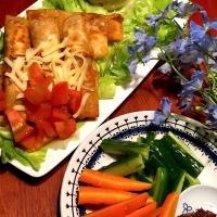 タコライス風棒餃子🥟＆おいしぃもろきゅう🥒お誕生日おめでとうじゃ🙌😆✨✨✨