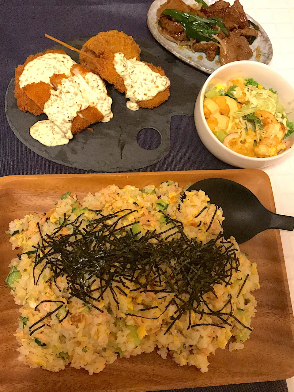 きのう何食べた？からの再現料理。シャケときゅうりのバラ寿司。|tetsuさん