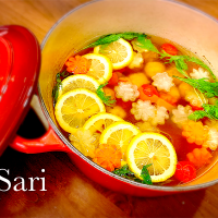 ヤマサ焼きあごだしで レモンジンジャースープ！