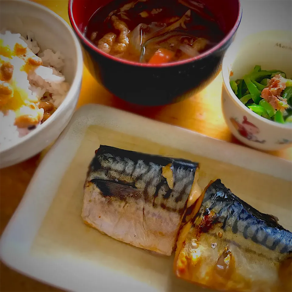 焼魚の朝定食🐟好きだ…💖正確には、朝ではなくブランチな感じでやっておりますが(●´ω｀●)|こなちゅんさん