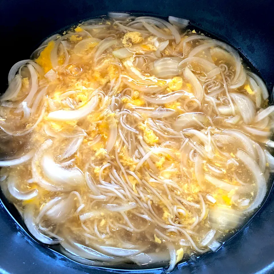 Snapdishの料理写真:かき玉温麺🍜|Jean Nobyさん