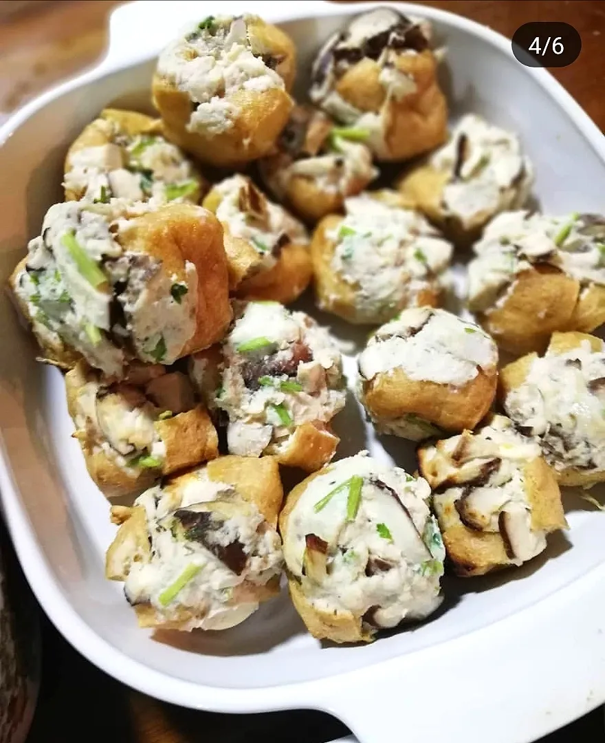 Stuffed tofu chicken & mushrooms|Arinron Ahirafさん