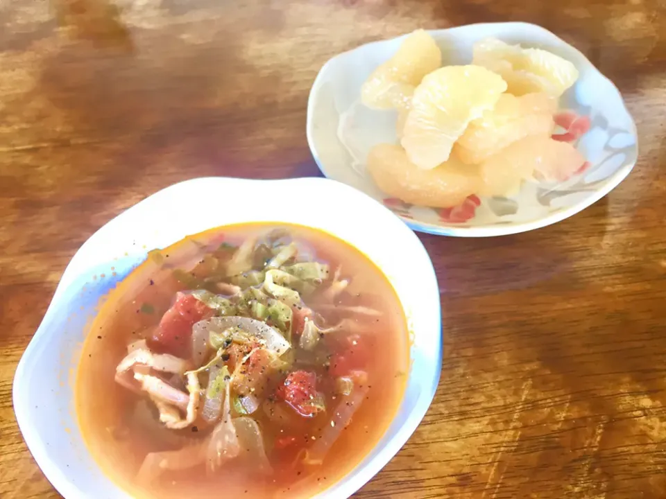 朝ごはん トマトスープ|さんだーさん