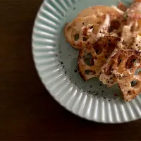 れんこんのオリーブオイル焼きクリームチーズからめ